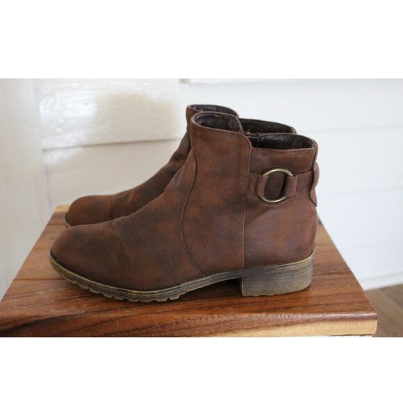 Women's Sugar Dress Boots/Booties Block Heel Ankle Brown Size 8 1/2 - Picture 2 of 9